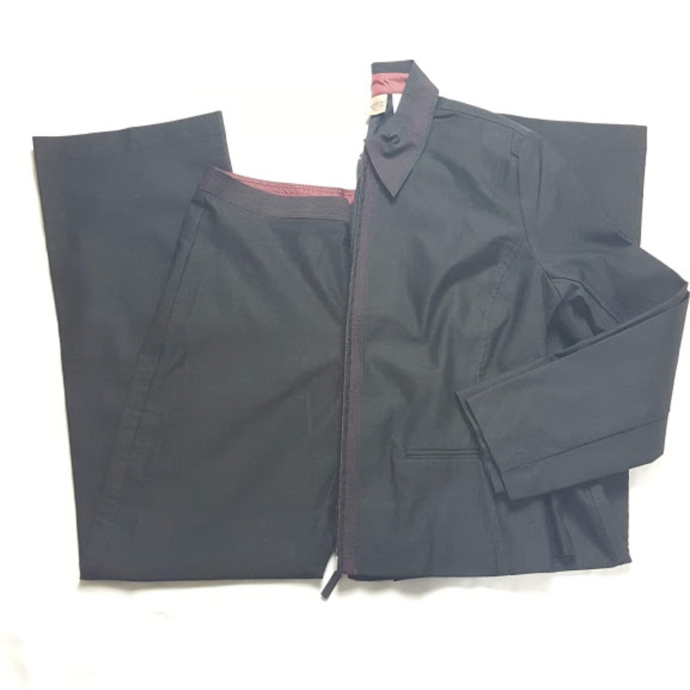 NWT Massini Womens Pants Suit Sz 6/8 Black Red Zip